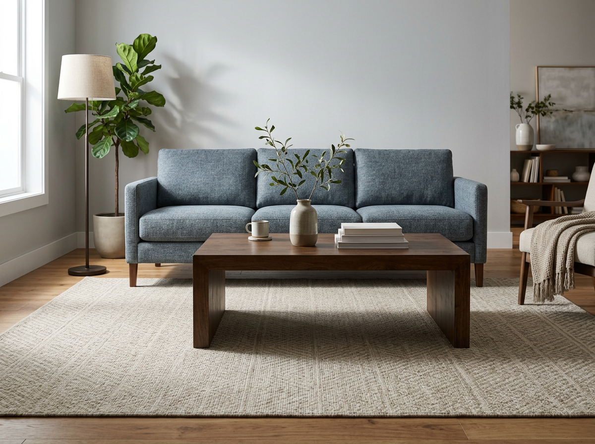 teppich unter sofa oder davor