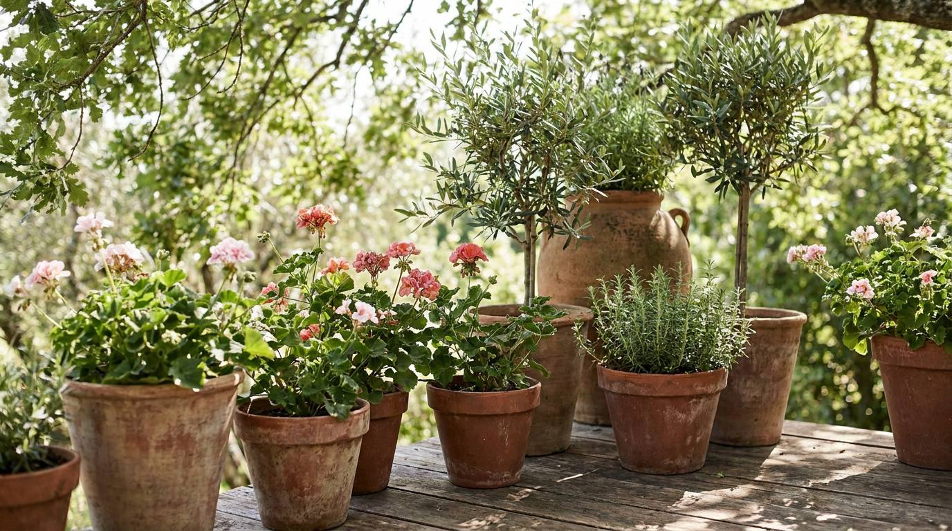 kübelpflanzen terrasse