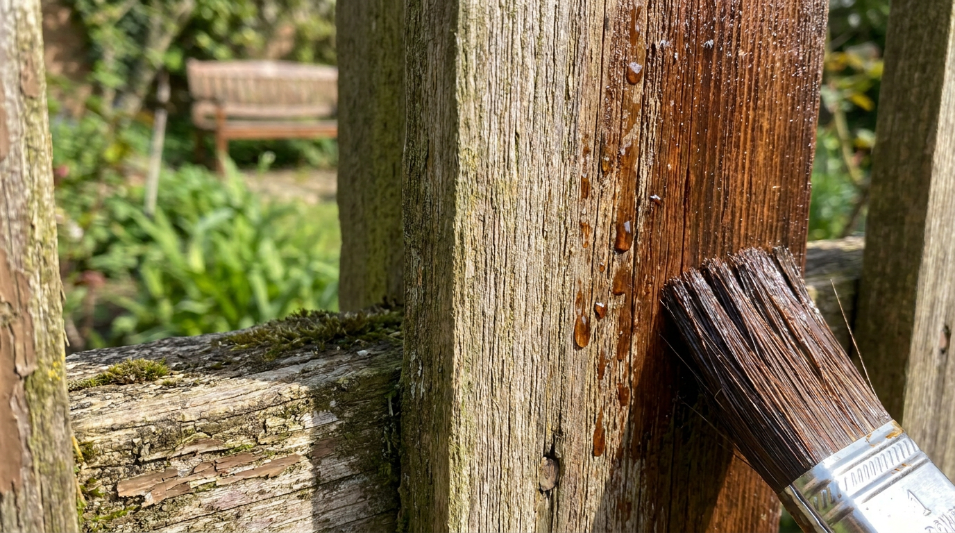Holzschutz im Garten – KI-generiertes Symbolbild