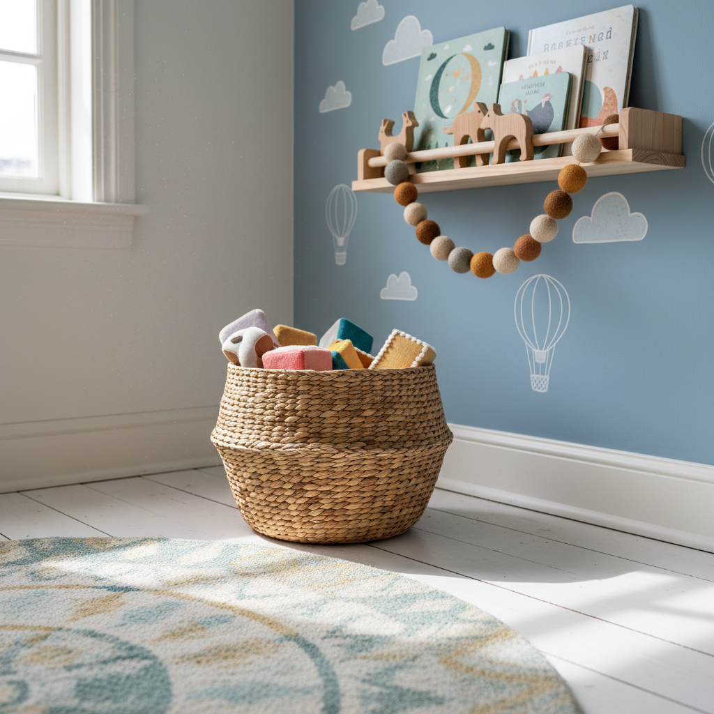 Ein hell gestaltetes kleines Kinderzimmer einrichten mit platzsparenden Holzmöbeln