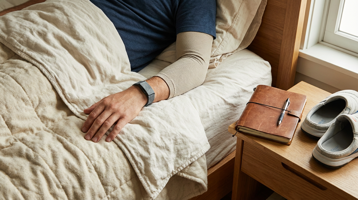 Ein schlafender Sportler zur Illustration der Regeneration und Schlafoptimierung