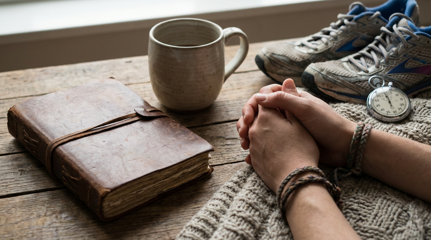 Athlet konzentriert sich bei der mentalen Vorbereitung auf den Wettkampf