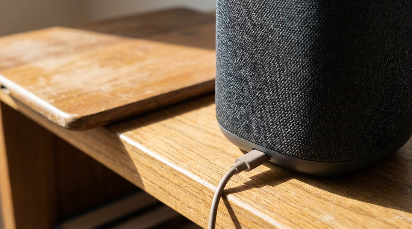 Verschiedene Smart Home Geräte wie Thermostate und Lampen auf einem Tisch