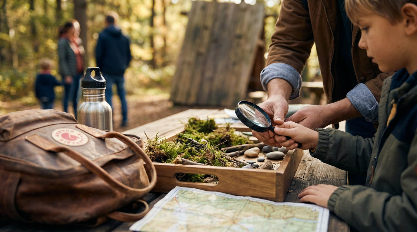 Kinder spielen auf einem Abenteuerspielplatz im Rhein-Main-Gebiet bei sonnigem Wetter