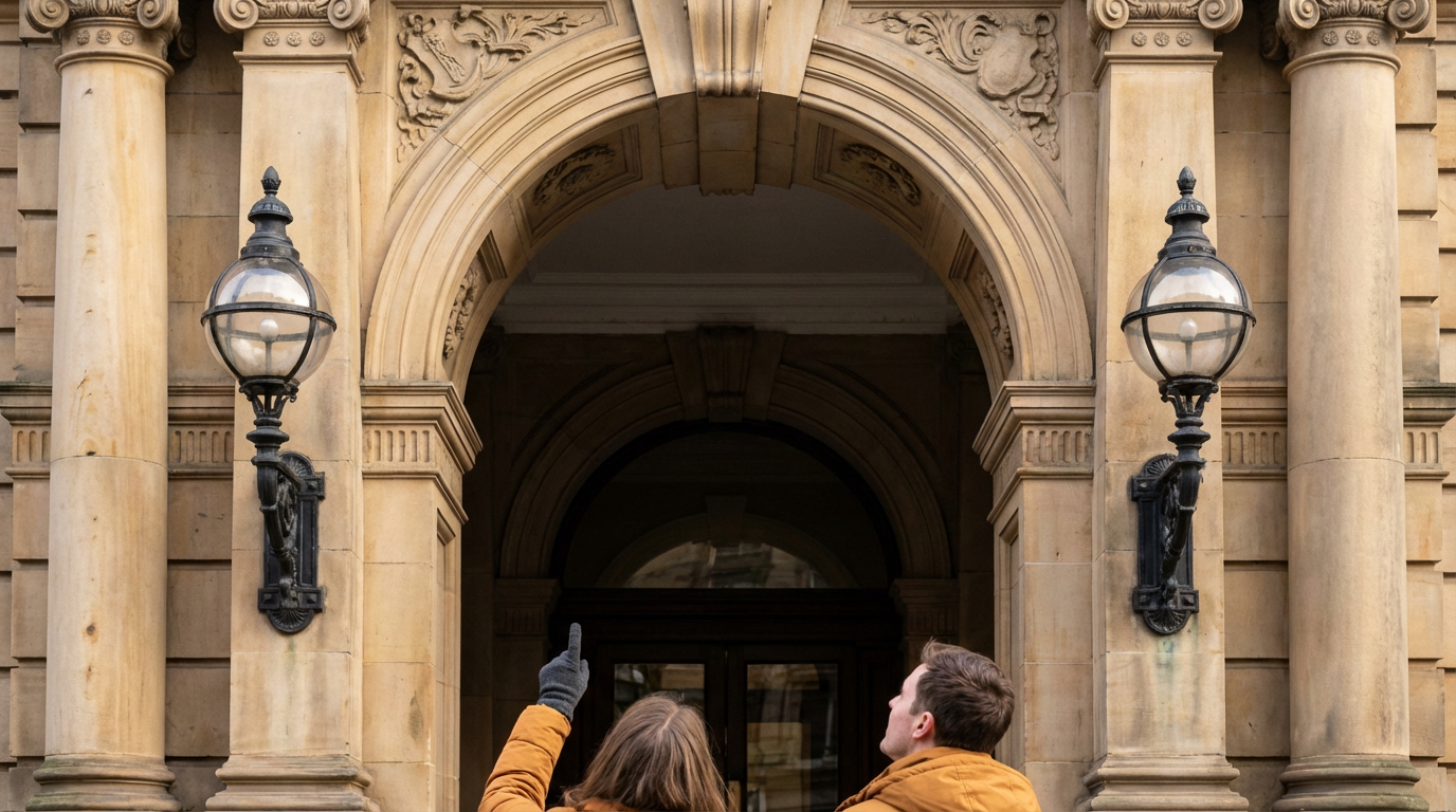 Historische Darstellung der ersten Glühbirne und Generatoren in der Geschichte der Elektrizität