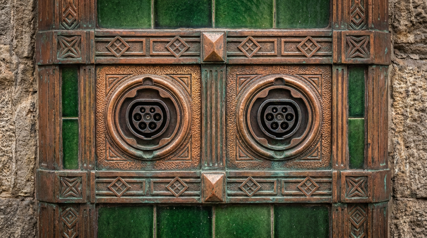 Moderne Ladestation für Elektroautos als Teil der Förderprogramme Elektromobilität