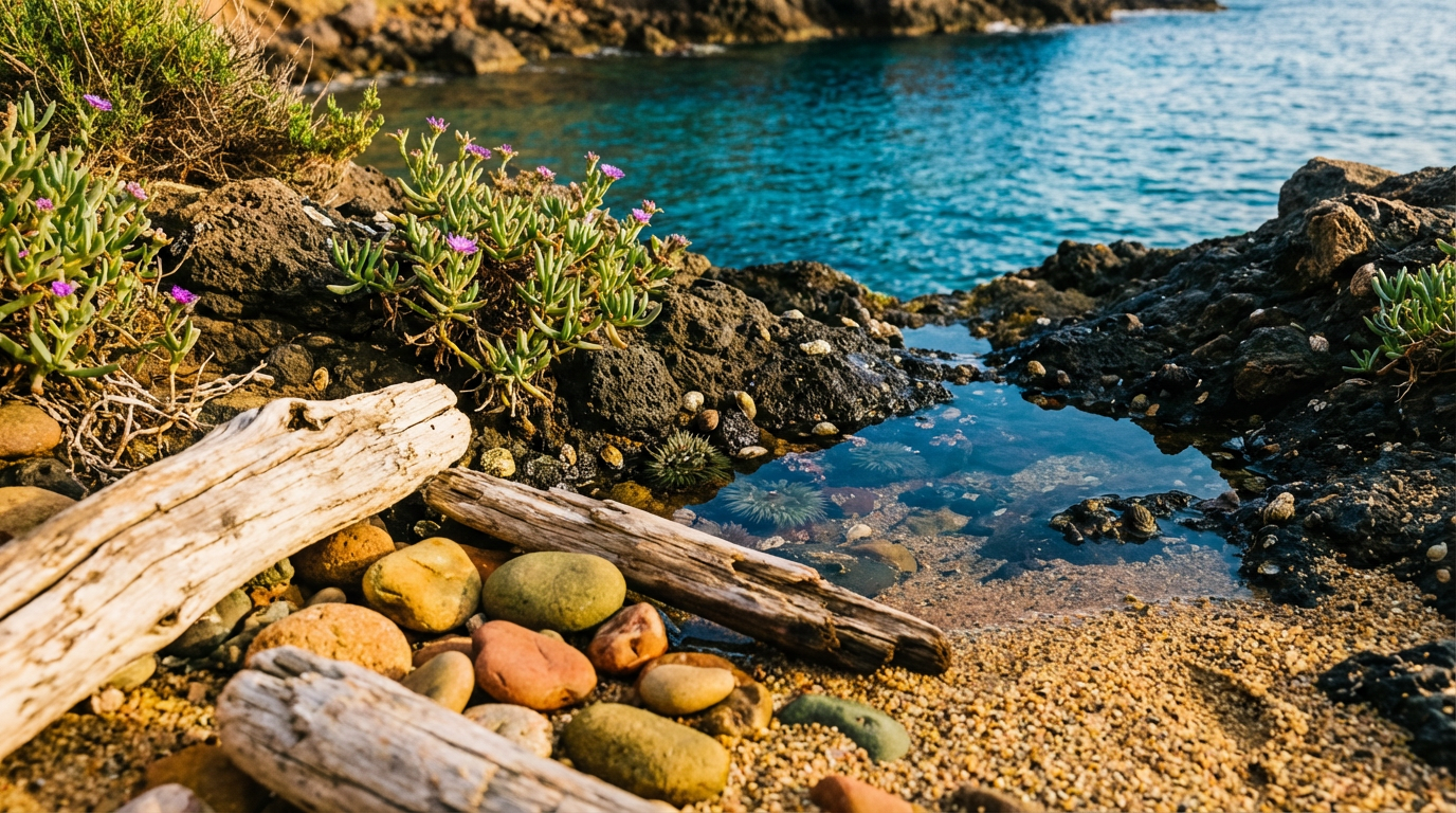 Einsame Bucht in Spanien mit kristallklarem Wasser und Felsen - spanische strände geheimtipps