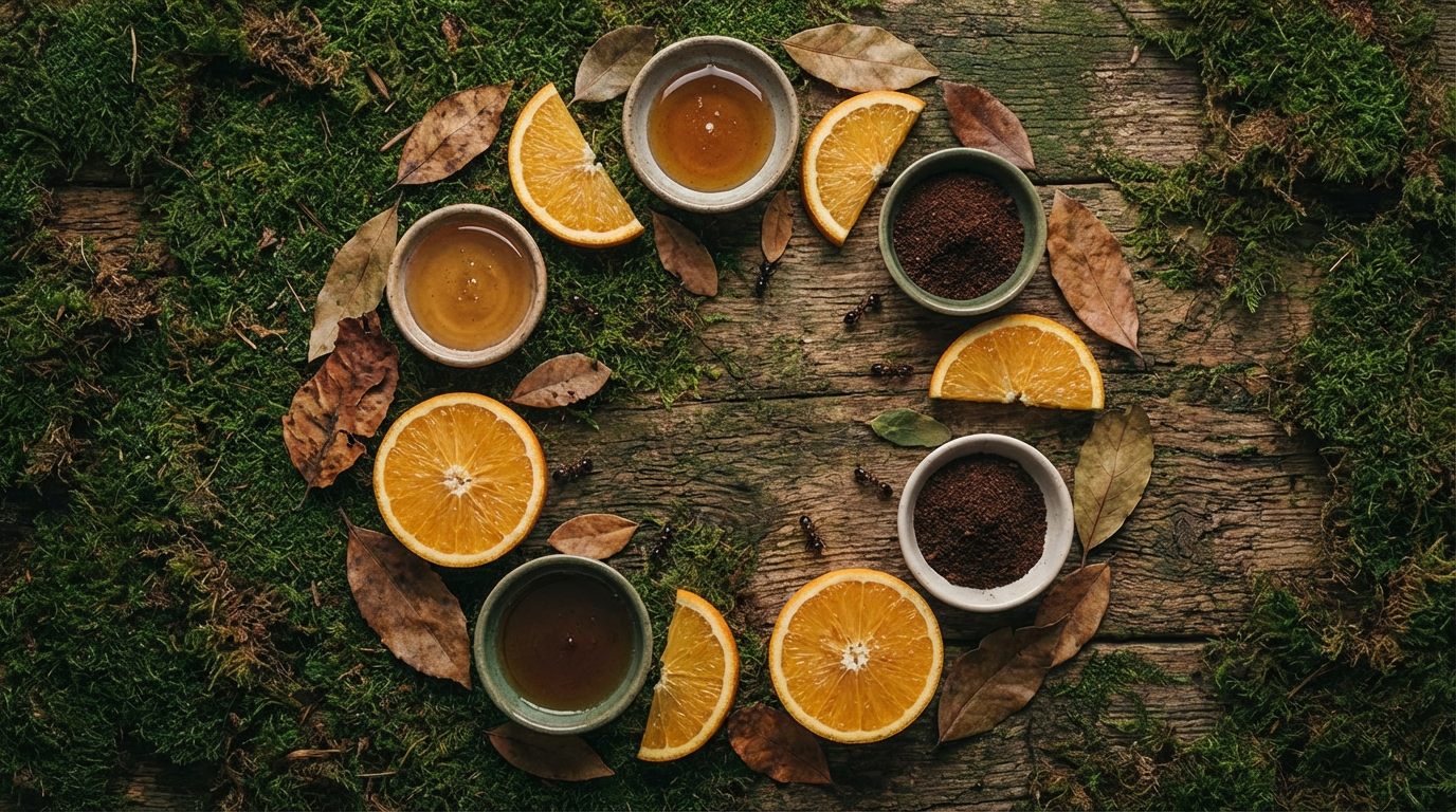 Ameisenköder Test: Eine geöffnete Köderdose auf einer Ameisenstraße im Innenbereich