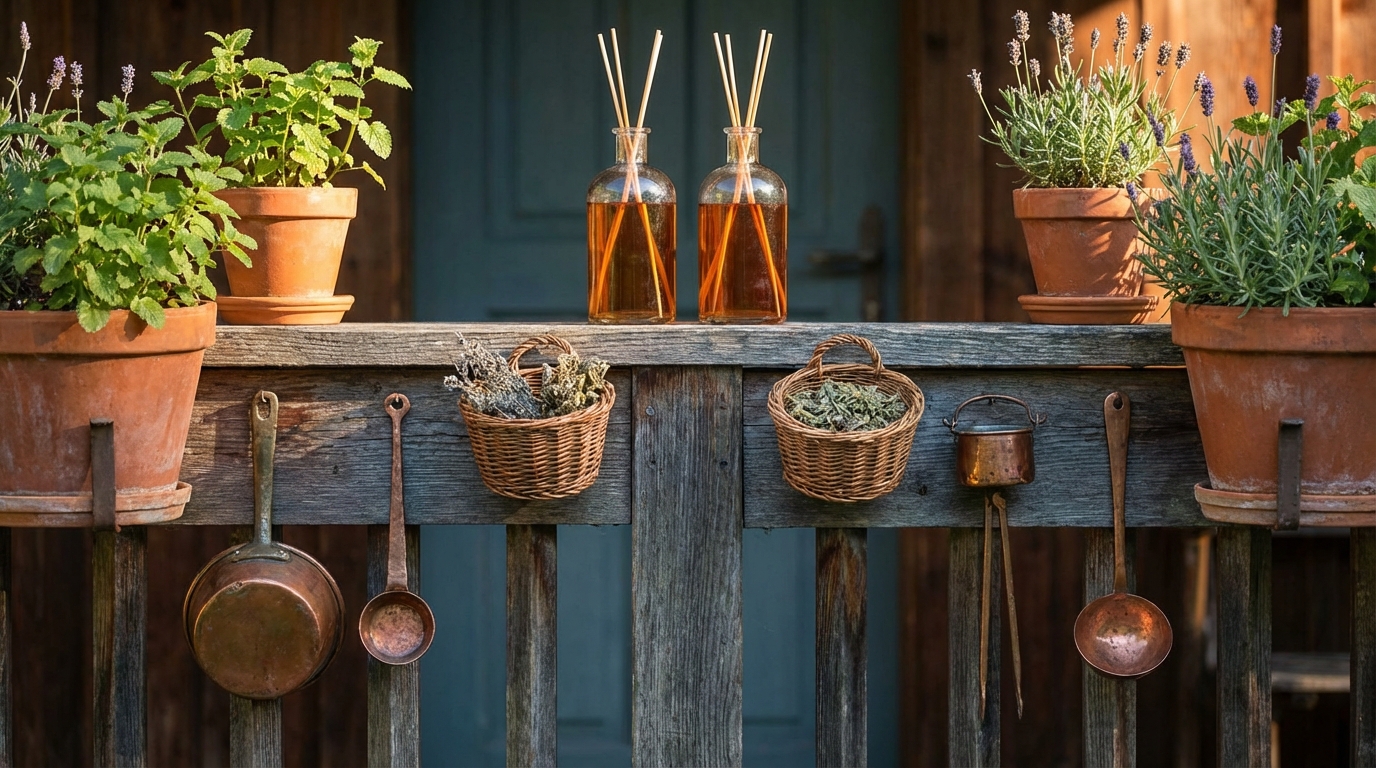 Hausmittel wie Zitronen mit Nelken zum Wespen vertreiben auf dem Balkon