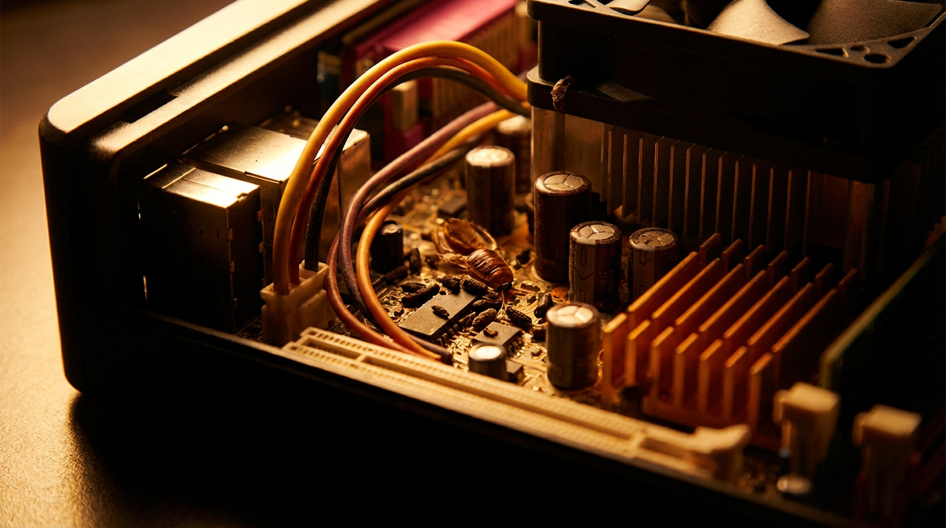 Schaben erkennen durch Kotspuren und Häutungsreste in einer Küchenecke