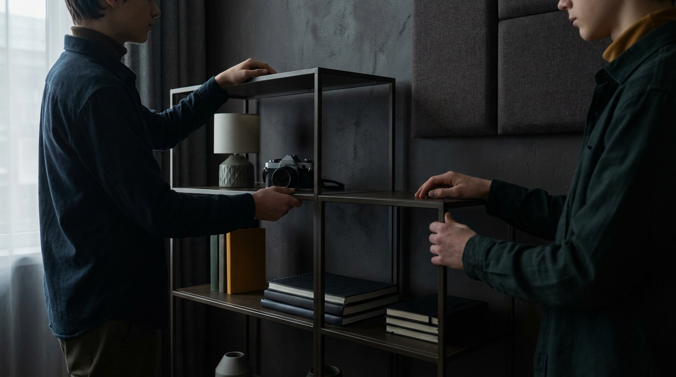 Modernes Jugendzimmer für Jungen mit Gaming-Ecke und blauer Wandgestaltung