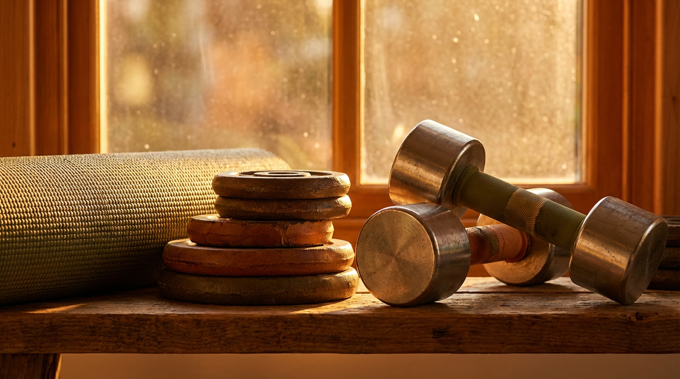 Home Gym einrichten Kosten Übersicht mit Hanteln und Power Rack