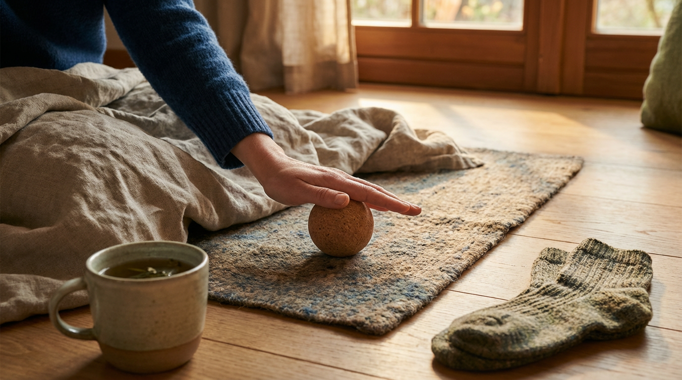 Person führt Rückenschmerzen Übungen zuhause auf einer Matte aus