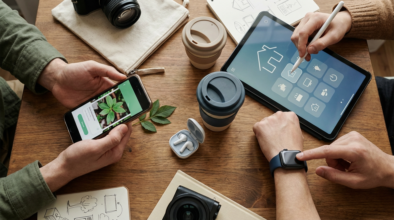 Ein Smartphone zeigt eine KI-basierte Navigations-App im künstliche Intelligenz Alltag Kontext