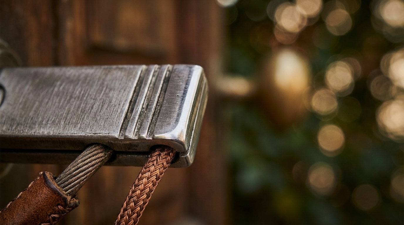 Ein modernes intelligentes Türschloss an einer Haustür mit Fingerabdruckscanner