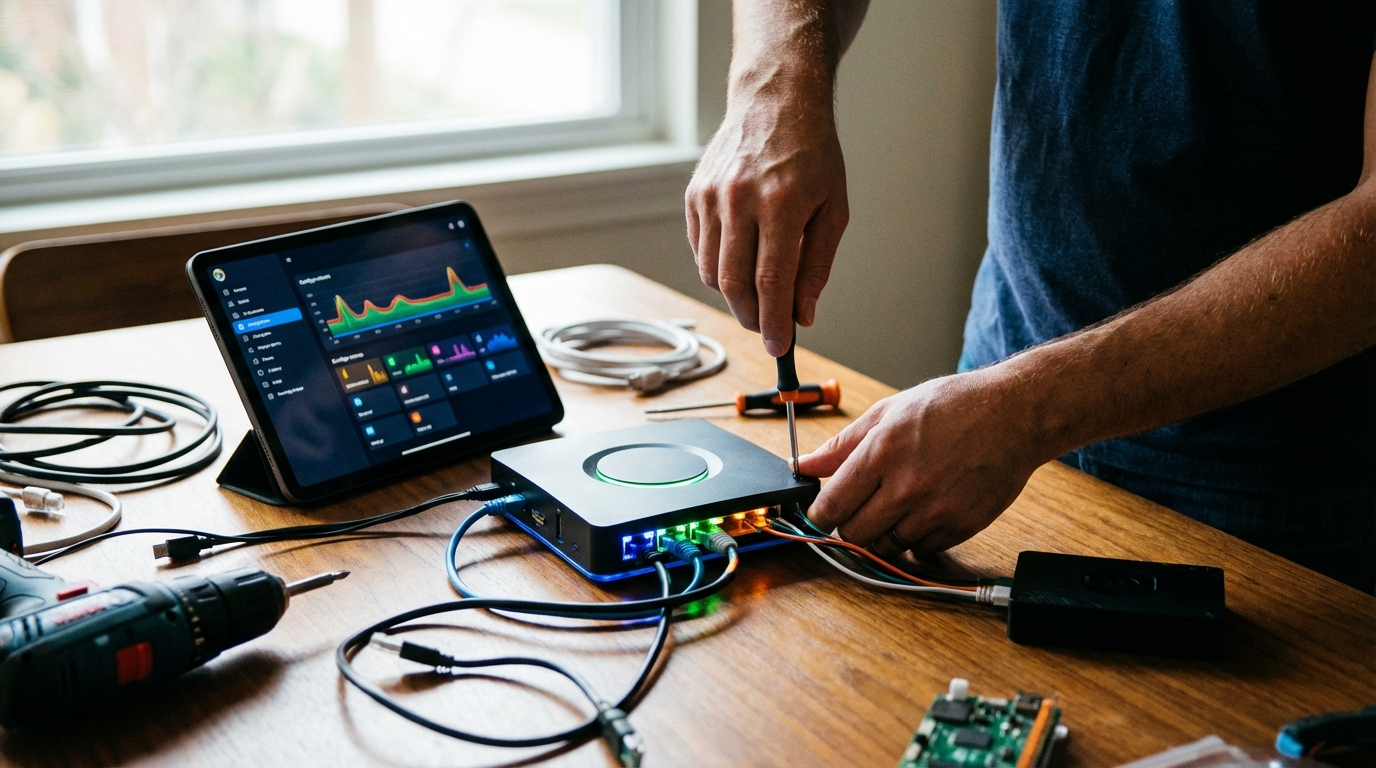 Moderne Smart Home Installation Kosten Übersicht mit Tablet Steuerung