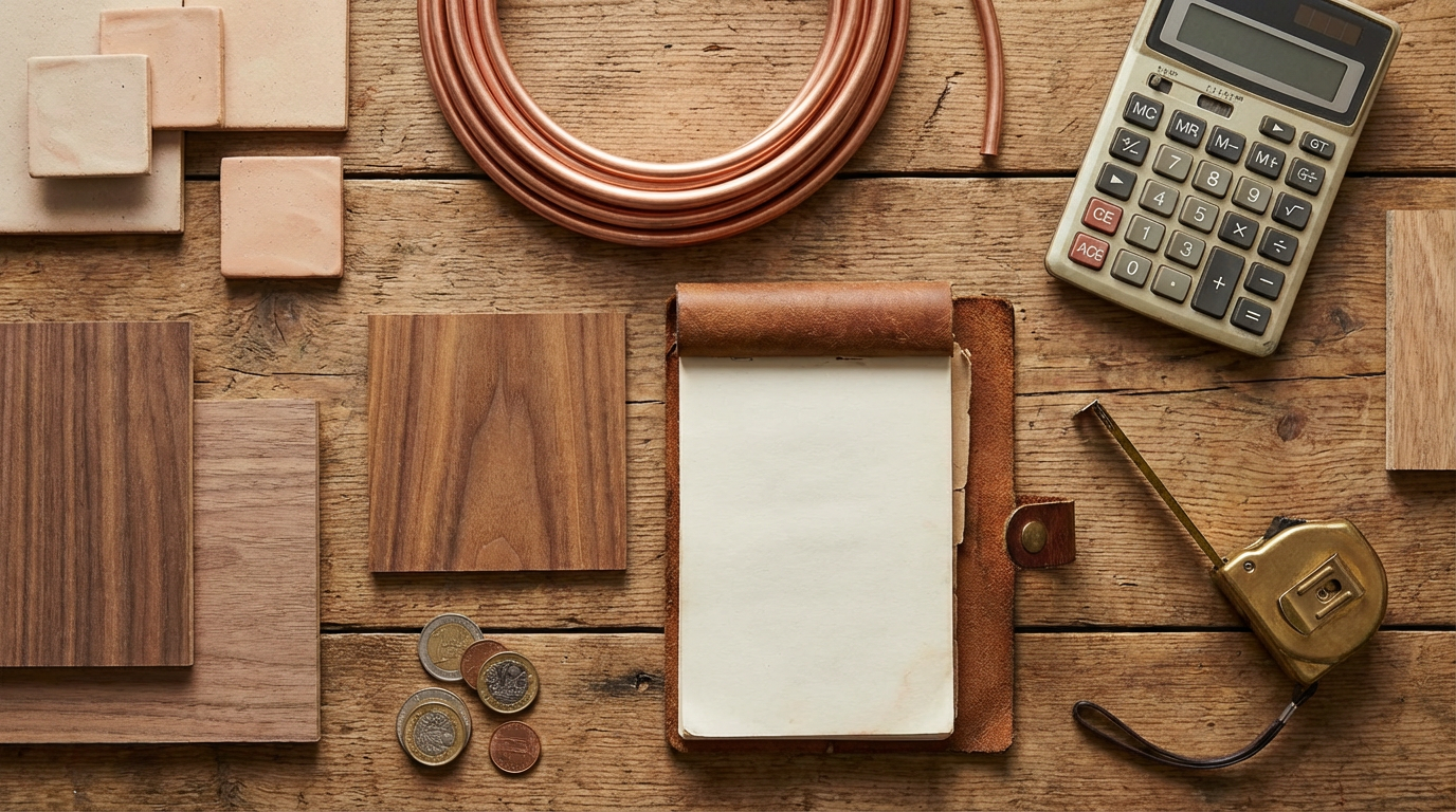 Moderne Einbauküche mit Fokus auf Planung und Kostenfaktoren wie Arbeitsplatten und Geräte