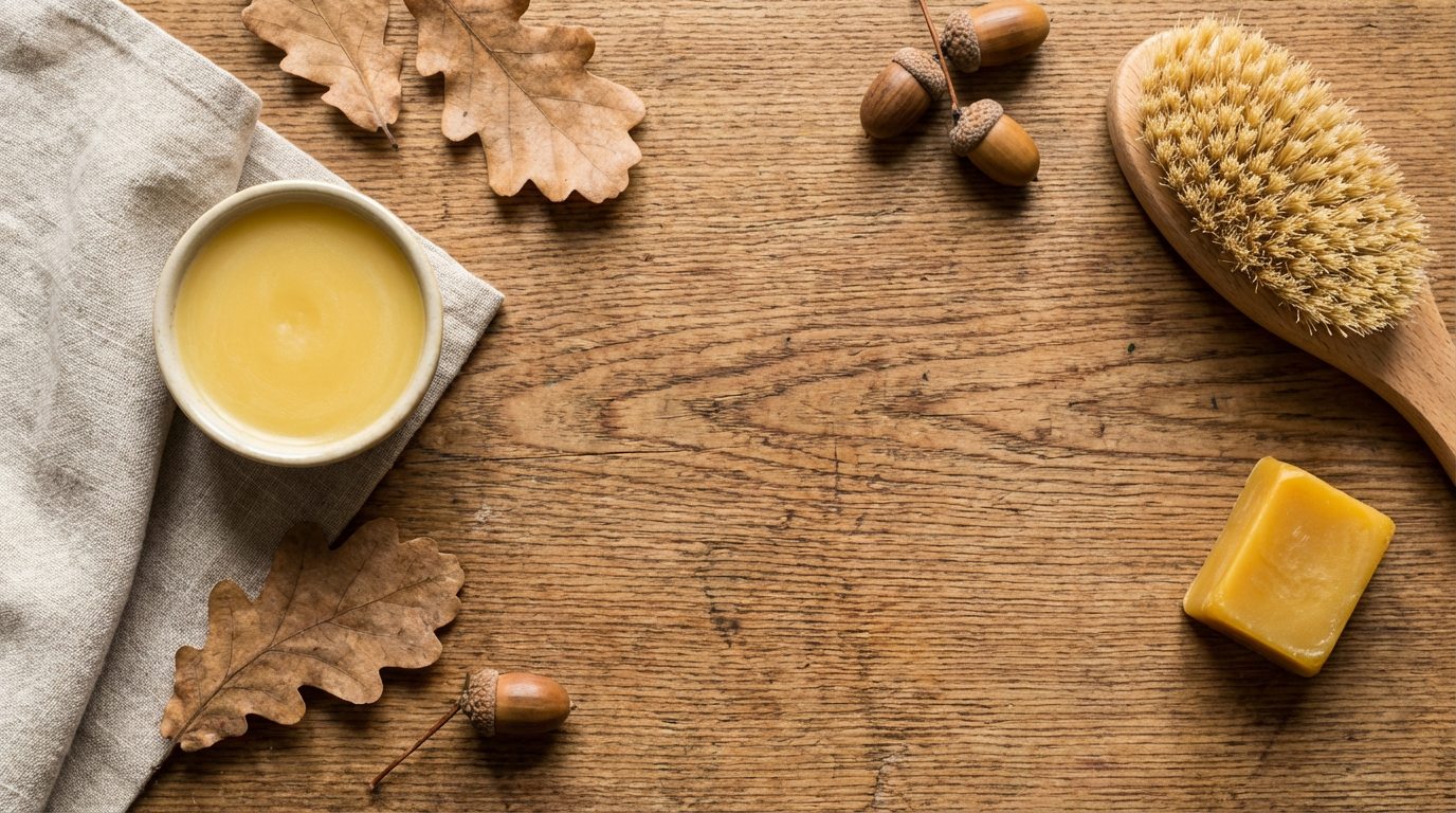 Holzmöbel pflegen mit einem weichen Tuch und Holzöl für natürlichen Glanz