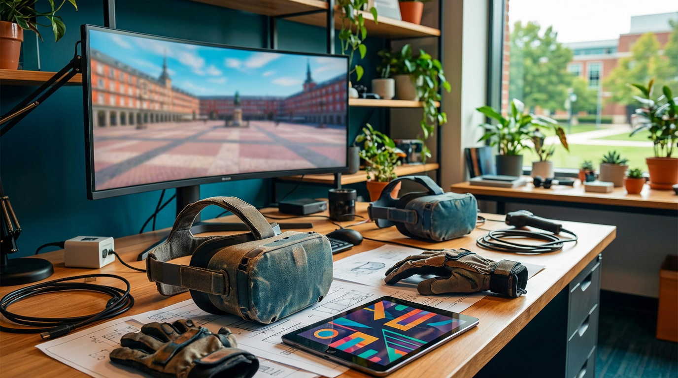 Schüler nutzen VR-Brillen für virtuelle Realität Bildung im Klassenzimmer