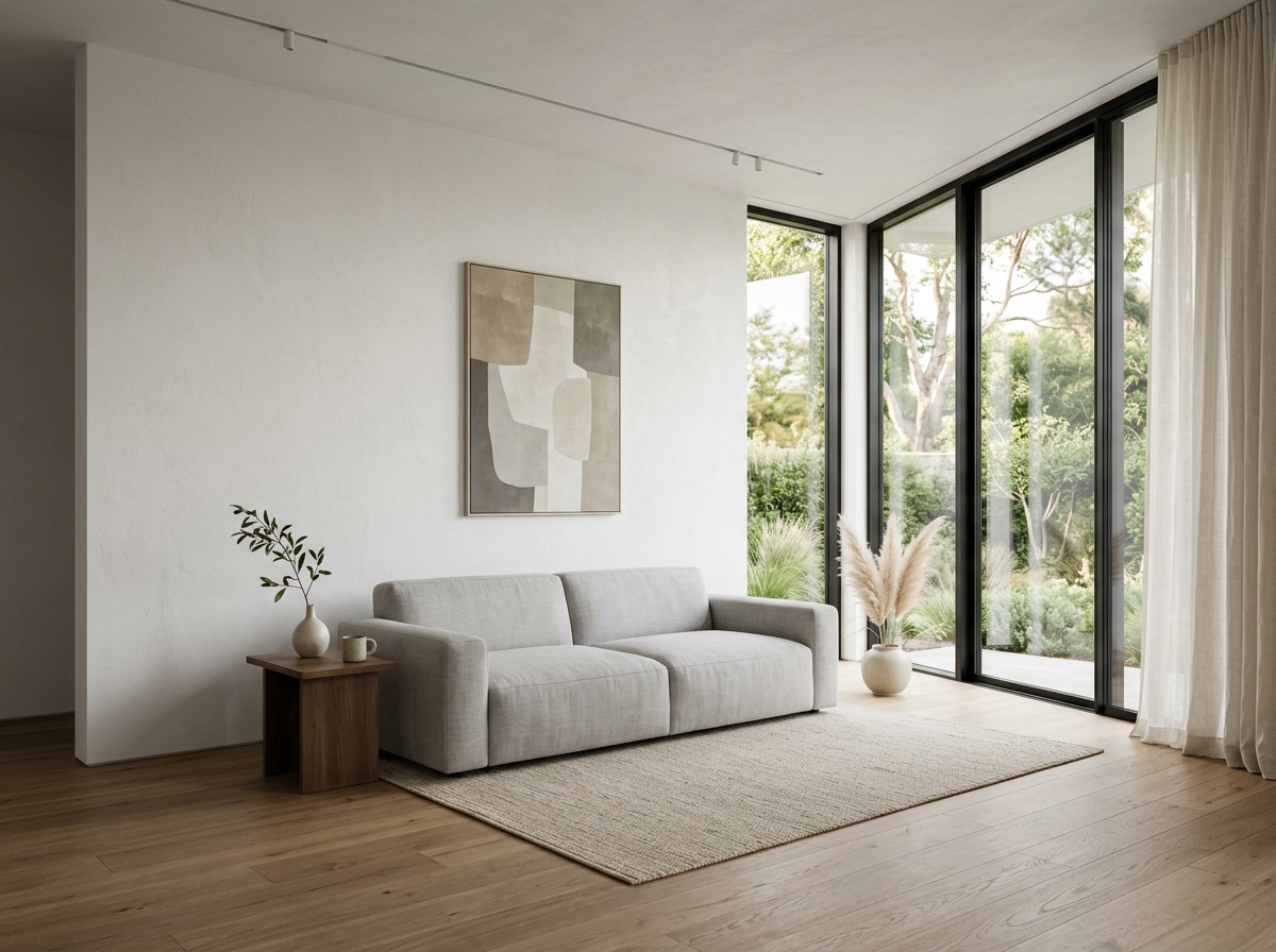 minimalistische einrichtung wohnzimmer – thematisch passendes Beitragsbild