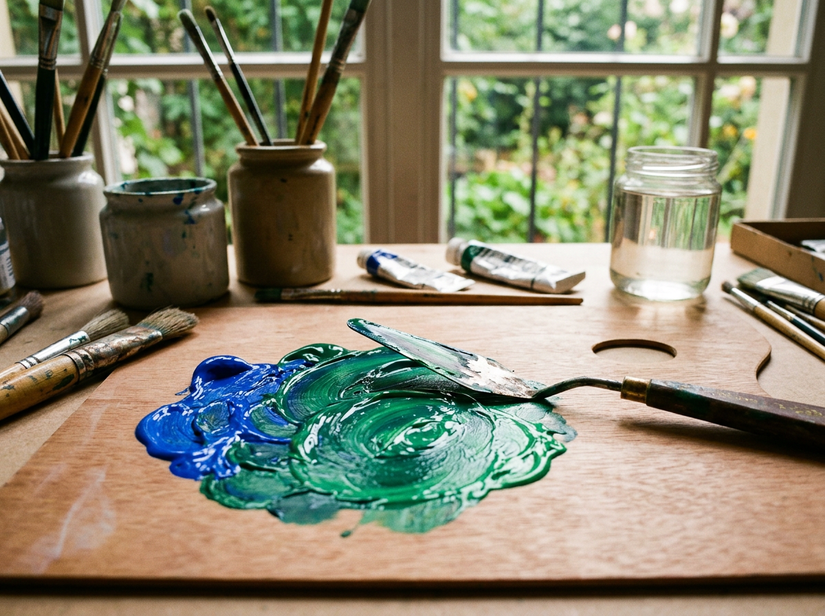 blau und grün mischen – thematisch passendes Beitragsbild